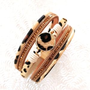 Leopard print wrap bracelet